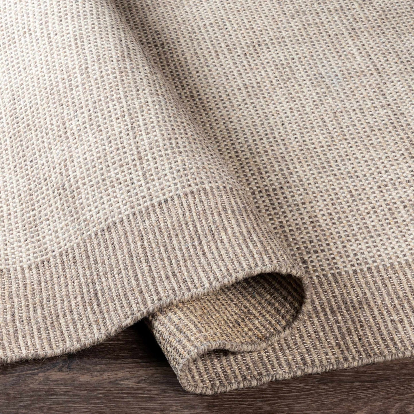 Joelle Beige Grid Wool Rug - Quahog Bay Bedding