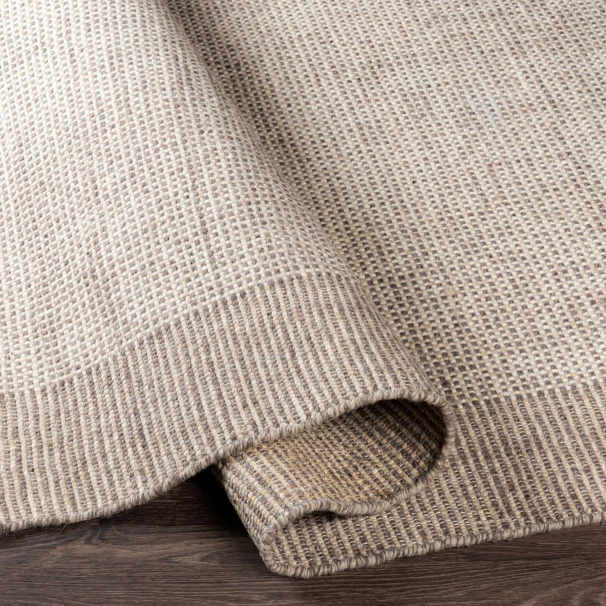 Joelle Beige Grid Wool Rug - Quahog Bay Bedding