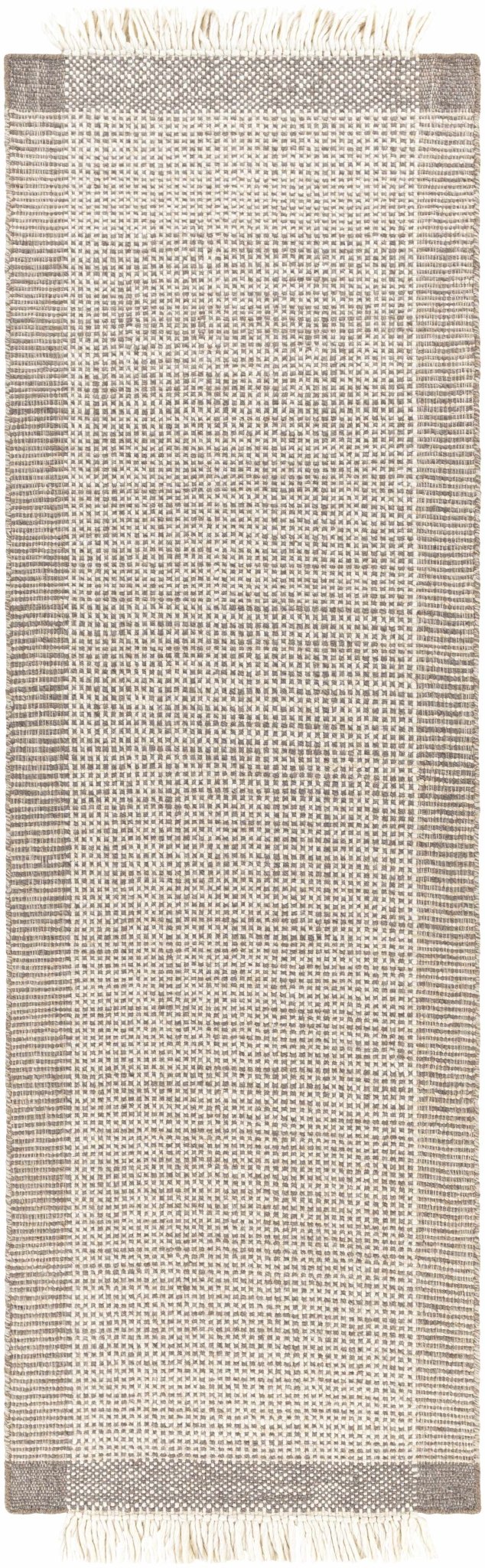 Joelle Beige Grid Wool Rug - Quahog Bay Bedding