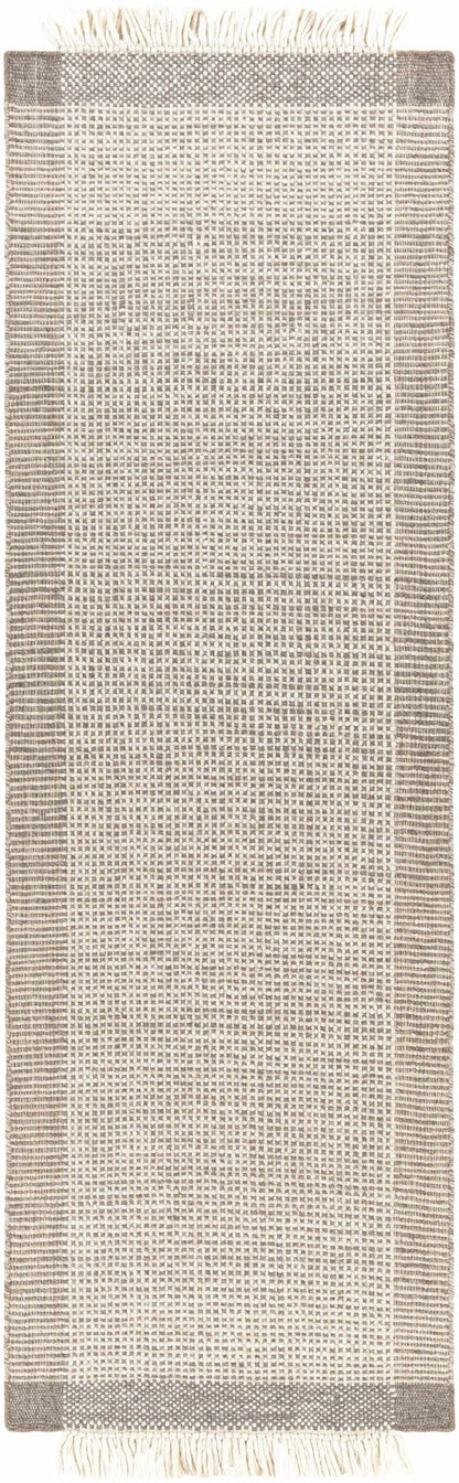 Joelle Beige Grid Wool Rug - Quahog Bay Bedding