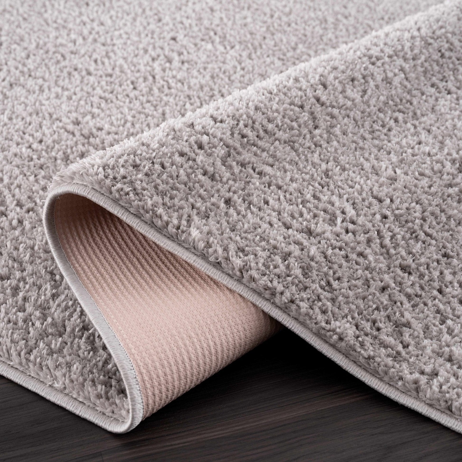 Judy Solid Gray Washable Shag Rug - Quahog Bay Bedding