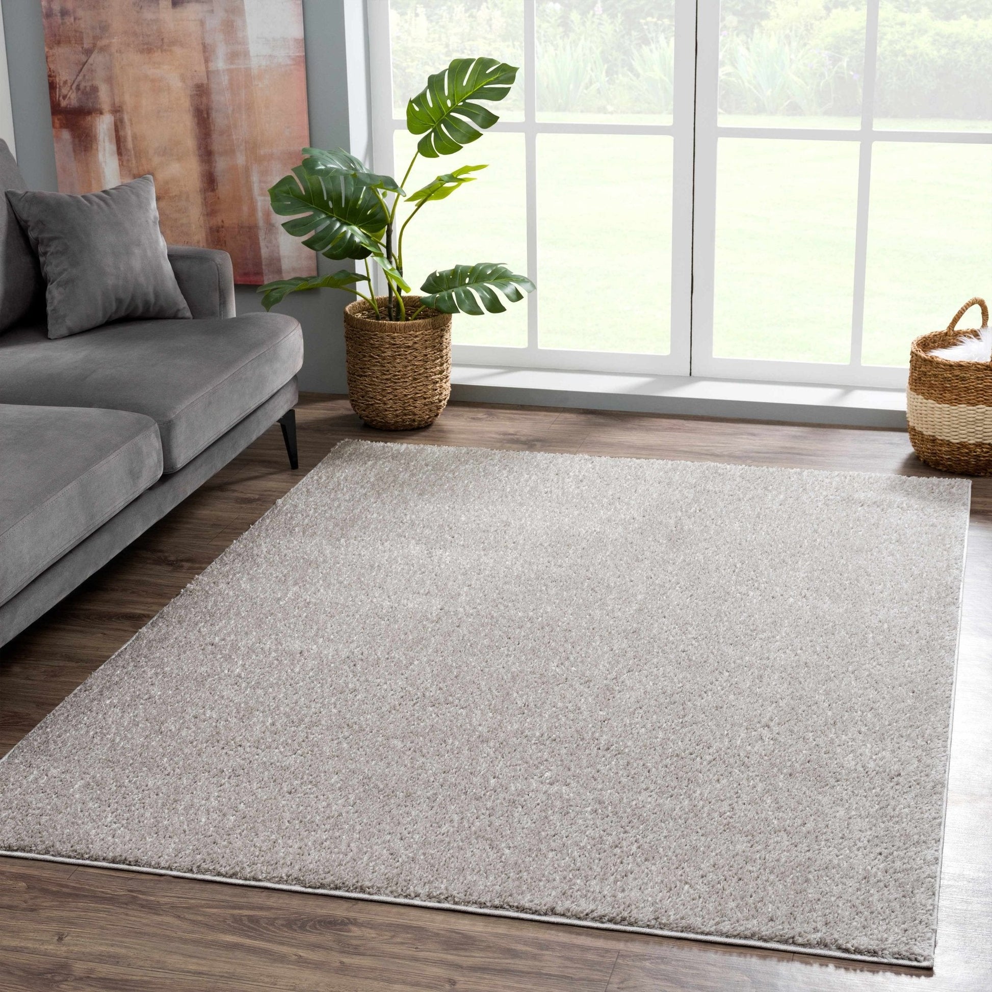 Judy Solid Gray Washable Shag Rug - Quahog Bay Bedding