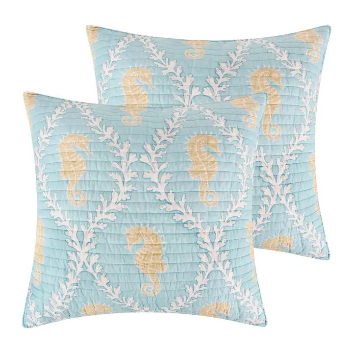 Kailua Euro Pillow Sham | Set of 2 | Coastal Shams - Quahog Bay Bedding