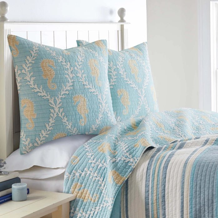 Kailua Euro Pillow Sham | Set of 2 | Coastal Shams - Quahog Bay Bedding