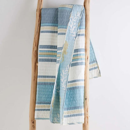 Kailua Quilted Throw - Coastal Throw Blanket - Quahog Bay Bedding