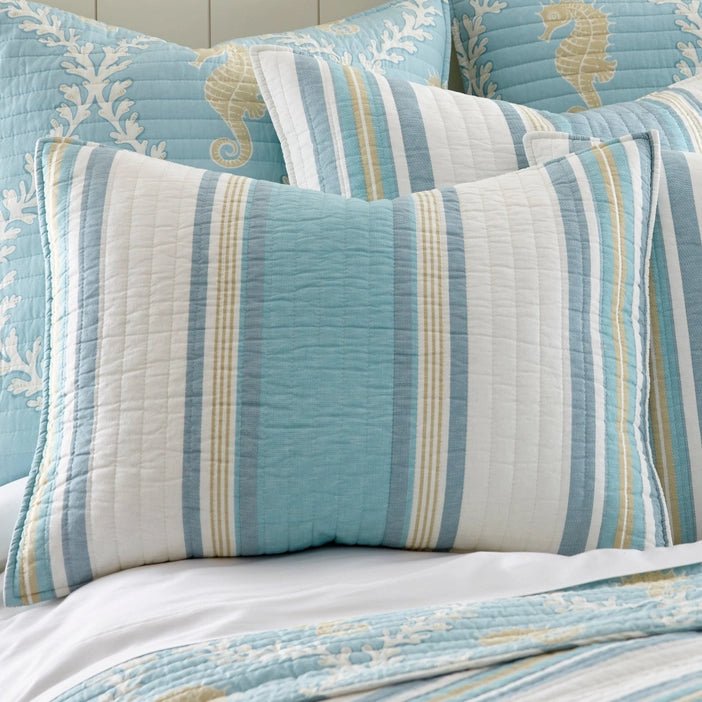 Kailua Reversible Coastal Quilt Set - Coastal Themed Quilt Set - Quahog Bay Bedding