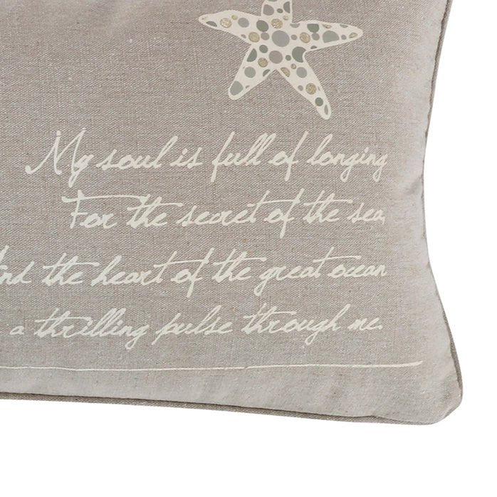Kailua Starfish Script Pillow - Coastal Throw Pillows - Quahog Bay Bedding
