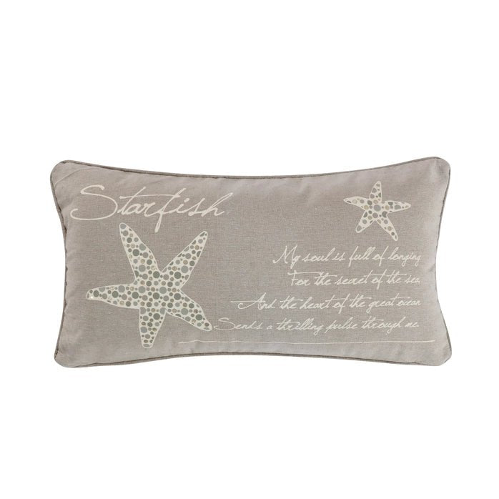 Kailua Starfish Script Pillow - Coastal Throw Pillows - Quahog Bay Bedding