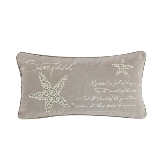 Kailua Starfish Script Pillow - Coastal Throw Pillows - Quahog Bay Bedding