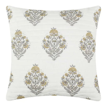 Kamira Ochre Matchback Pillow - Floral Accent Pillows - Quahog Bay Bedding