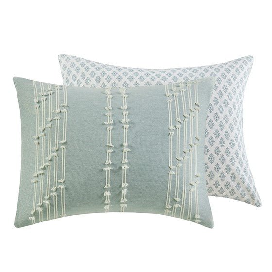 Kara Cotton Aqua Coastal Jacquard Comforter Set - Quahog Bay Bedding