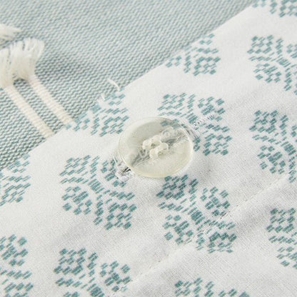 Kara Cotton Jacquard Aqua Coastal 3PC Duvet Cover Set - Quahog Bay Bedding