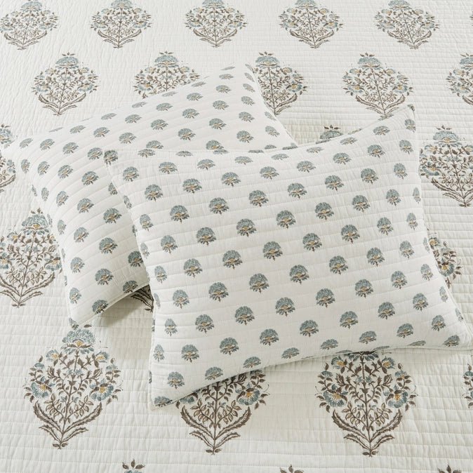 Karmina Quilt Set - Spa - Floral Quilt Sets - Quahog Bay Bedding