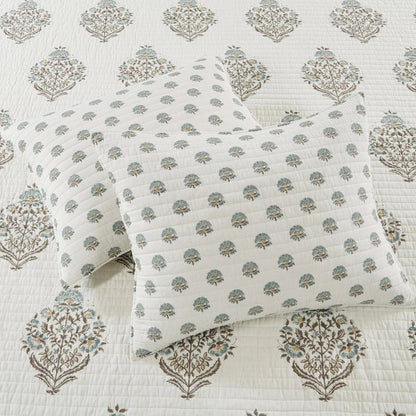 Karmina Quilt Set - Spa - Floral Quilt Sets - Quahog Bay Bedding