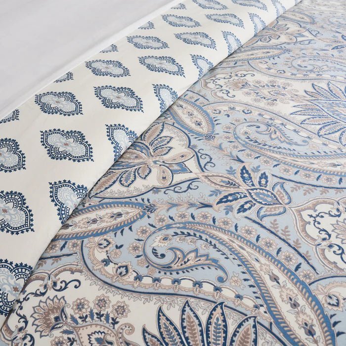 Kasey Duvet Cover Set - Coastal Paisley Duvet Set - Blue - Quahog Bay Bedding