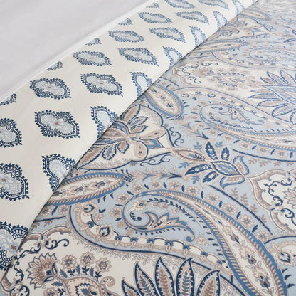 Kasey Duvet Cover Set - Coastal Paisley Duvet Set - Blue - Quahog Bay Bedding