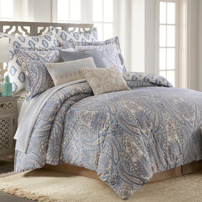 Kasey Duvet Cover Set - Coastal Paisley Duvet Set - Blue - Quahog Bay Bedding