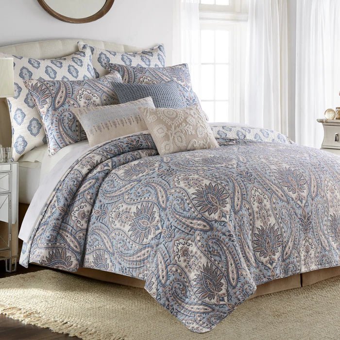 Kasey Euro Sham Set of 2 - Coastal Euro Shams - Blue - Quahog Bay Bedding