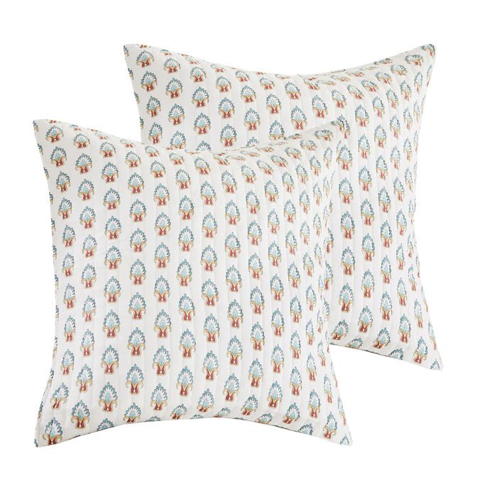 Kasey Euro Sham Set of 2 - Coastal Euro Shams - Taupe - Quahog Bay Bedding