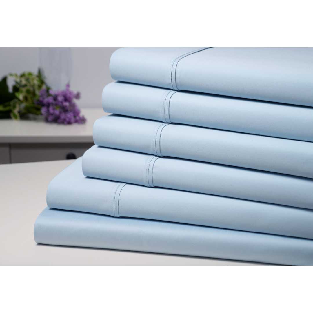 Kathy Ireland 1500 Thread Count Bamboo Cotton 6 pc Sheet Set - Quahog Bay Bedding
