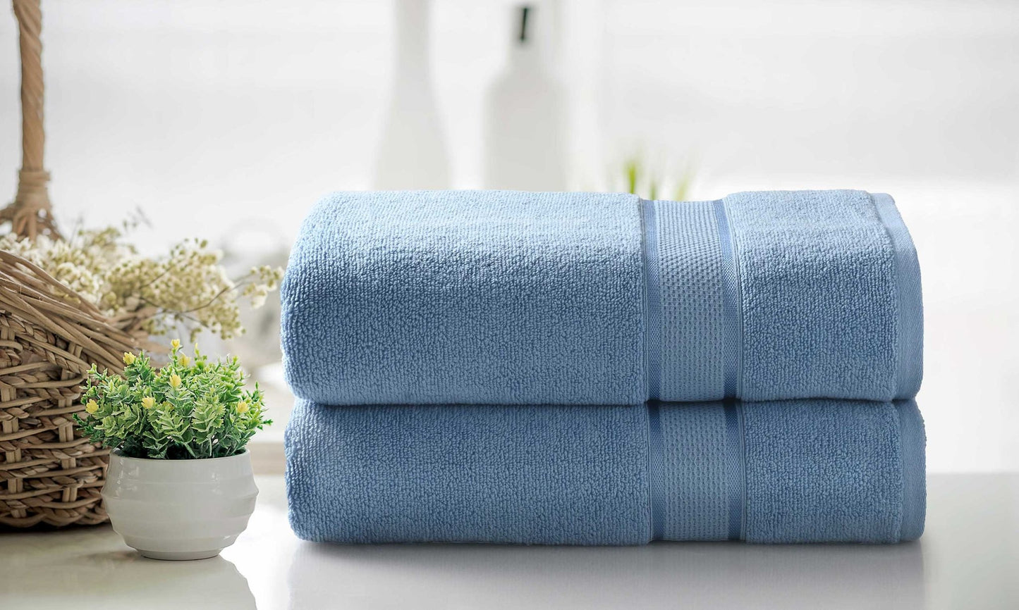 Kathy Ireland 2 Piece Zero Twist Cotton Plush Bath Sheet Set - Quahog Bay Bedding