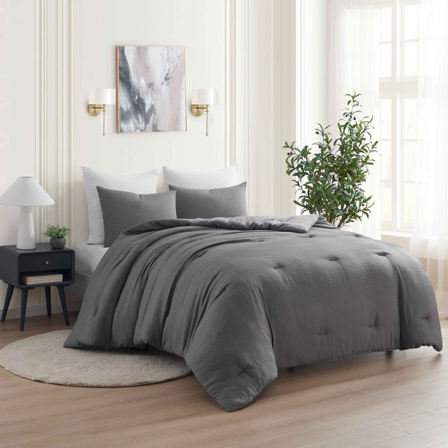 Kathy Ireland 3 - Piece Waffle Down Alternative Comforter Set - Quahog Bay Bedding