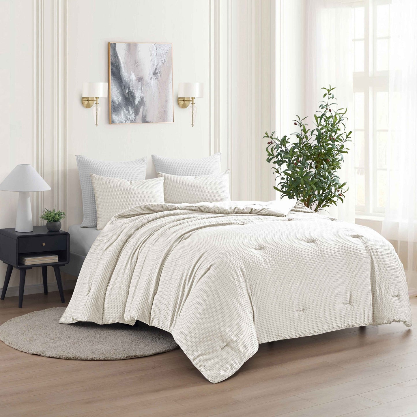 Kathy Ireland 3 - Piece Waffle Down Alternative Comforter Set - Quahog Bay Bedding