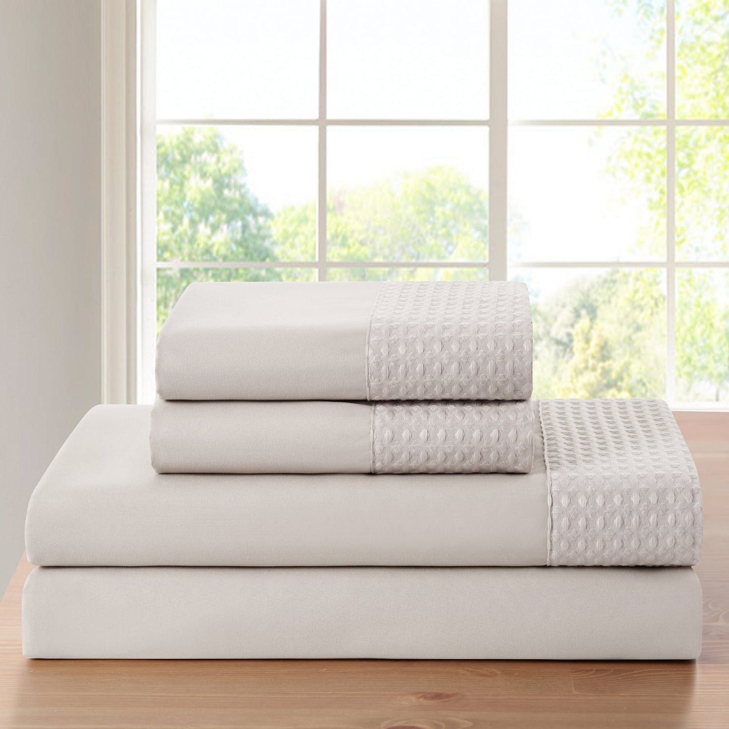 Kathy Ireland 4 Piece Waffle Hem Sheet Set - Quahog Bay Bedding