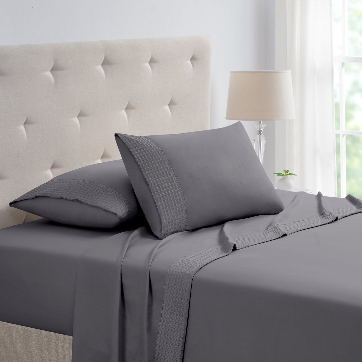 Kathy Ireland 4 Piece Waffle Hem Sheet Set - Quahog Bay Bedding