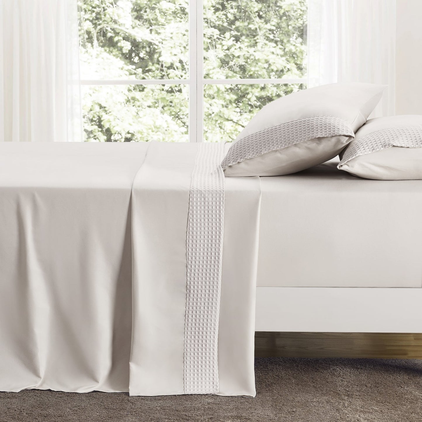 Kathy Ireland 4 Piece Waffle Hem Sheet Set - Quahog Bay Bedding