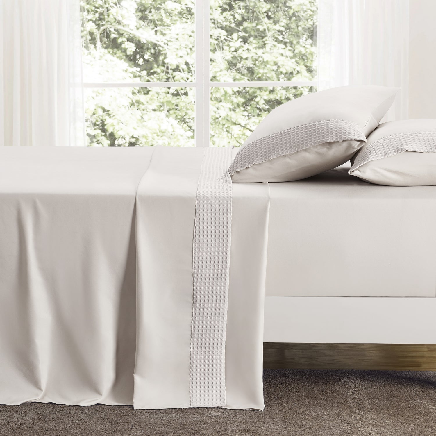 Kathy Ireland 4 Piece Waffle Hem Sheet Set - Quahog Bay Bedding