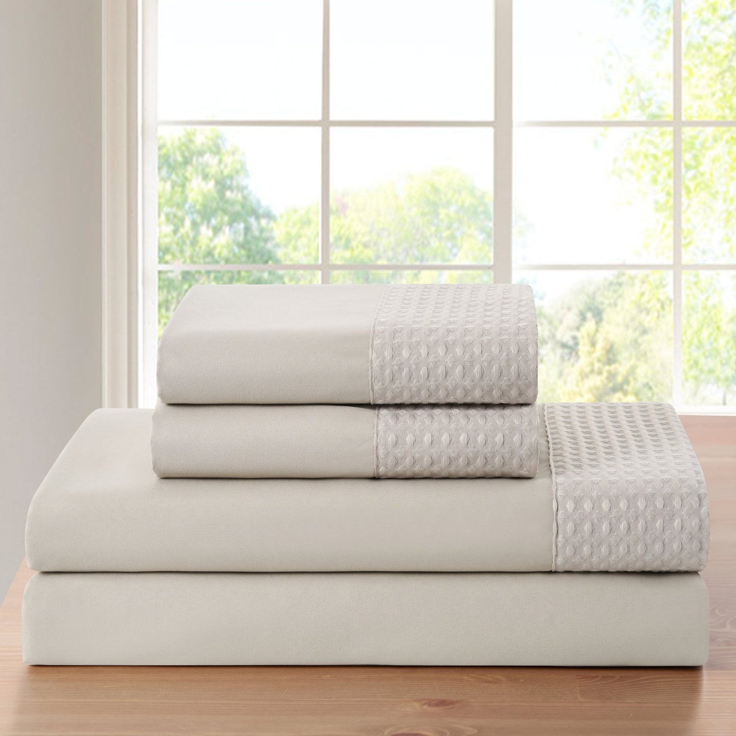 Kathy Ireland 4 Piece Waffle Hem Sheet Set - Quahog Bay Bedding
