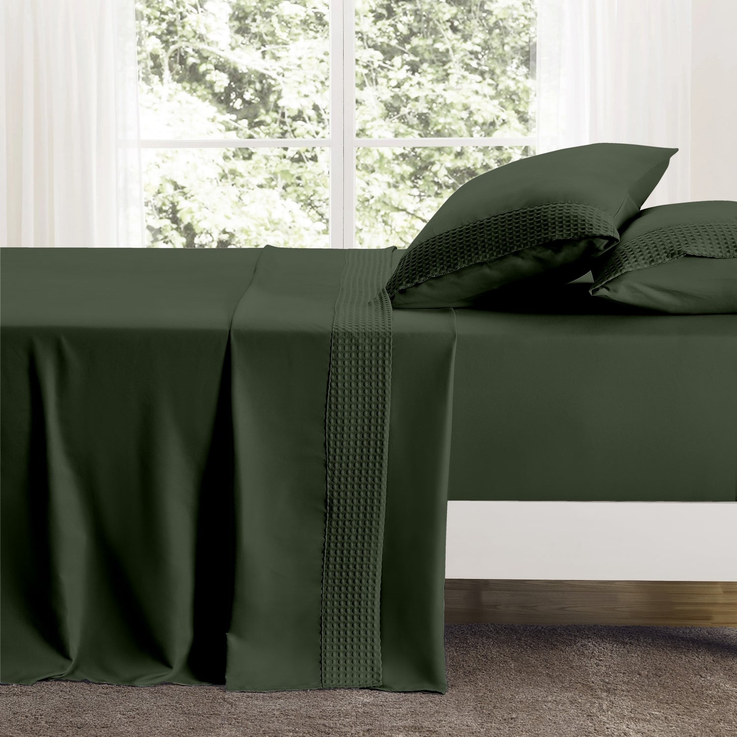 Kathy Ireland 4 Piece Waffle Hem Sheet Set - Quahog Bay Bedding