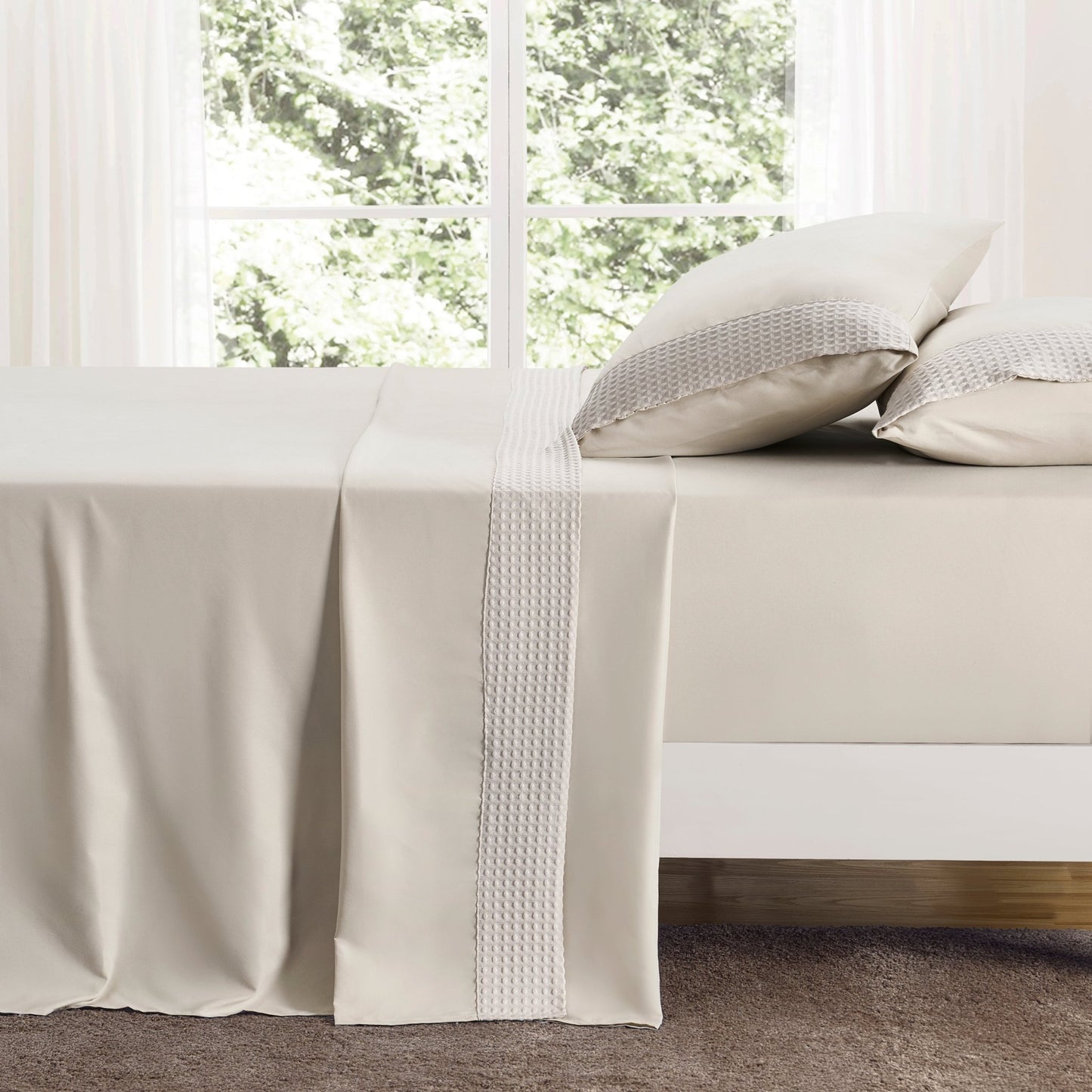 Kathy Ireland 4 Piece Waffle Hem Sheet Set - Quahog Bay Bedding