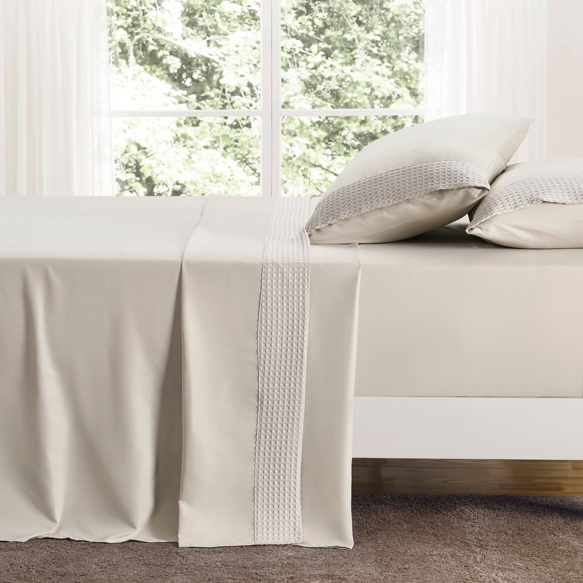 Kathy Ireland 4 Piece Waffle Hem Sheet Set - Quahog Bay Bedding