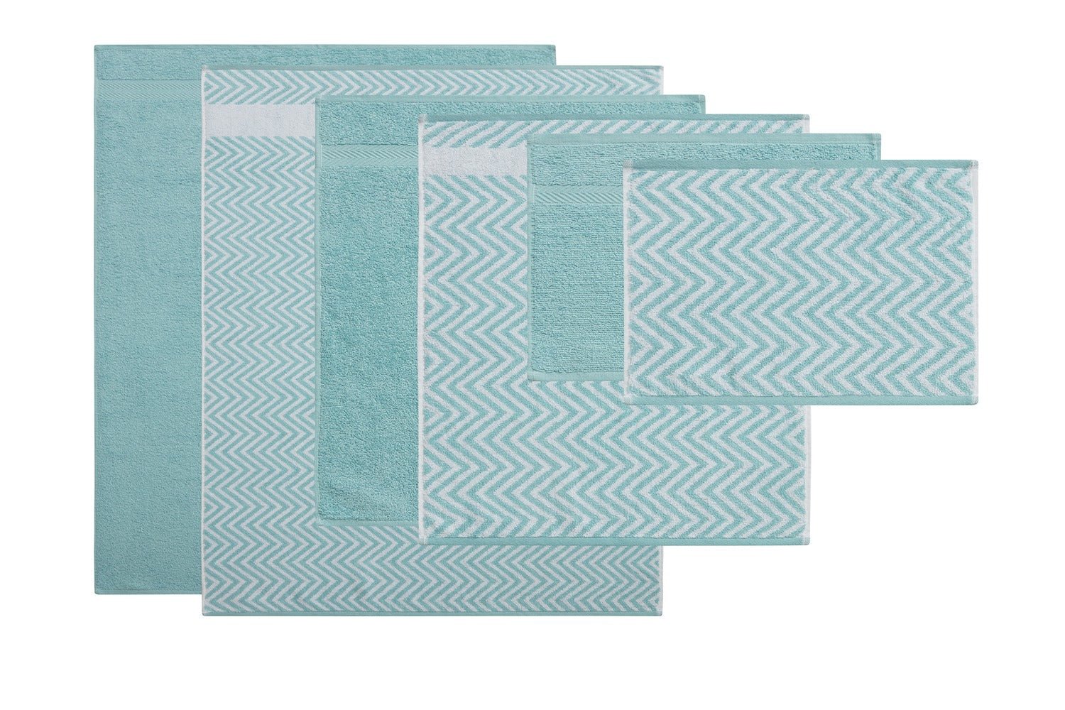 Kathy Ireland 6 Piece Chevron Jacquard Towel Set with Lets Dry - Quahog Bay Bedding