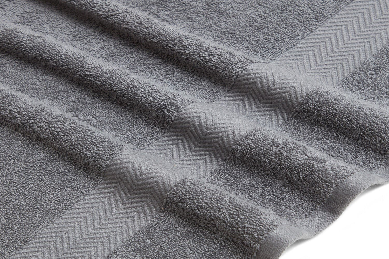 Kathy Ireland 6 Piece Chevron Jacquard Towel Set with Lets Dry - Quahog Bay Bedding