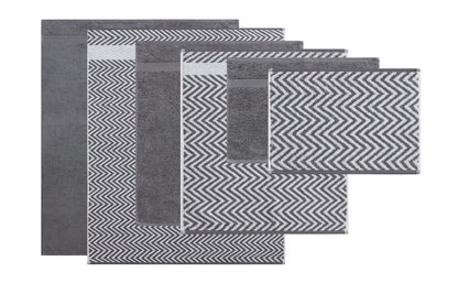 Kathy Ireland 6 Piece Chevron Jacquard Towel Set with Lets Dry - Quahog Bay Bedding