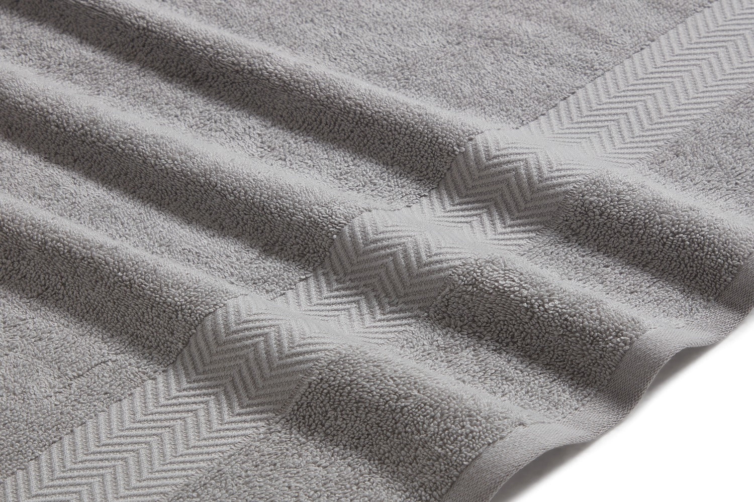 Kathy Ireland 6 Piece Chevron Jacquard Towel Set with Lets Dry - Quahog Bay Bedding