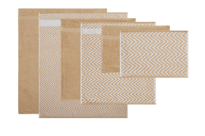 Kathy Ireland 6 Piece Chevron Jacquard Towel Set with Lets Dry - Quahog Bay Bedding