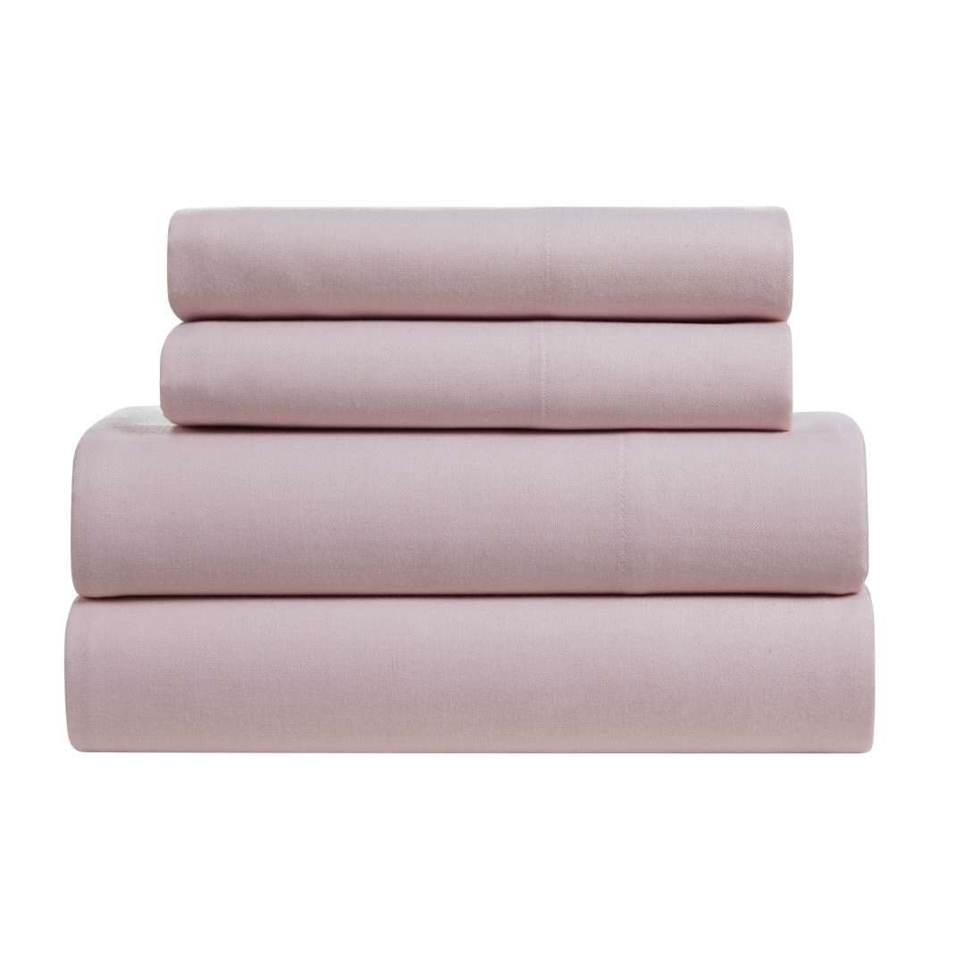 Kathy Ireland Herringbone Twill 4 Piece Cotton Rich Sheet Set - Quahog Bay Bedding