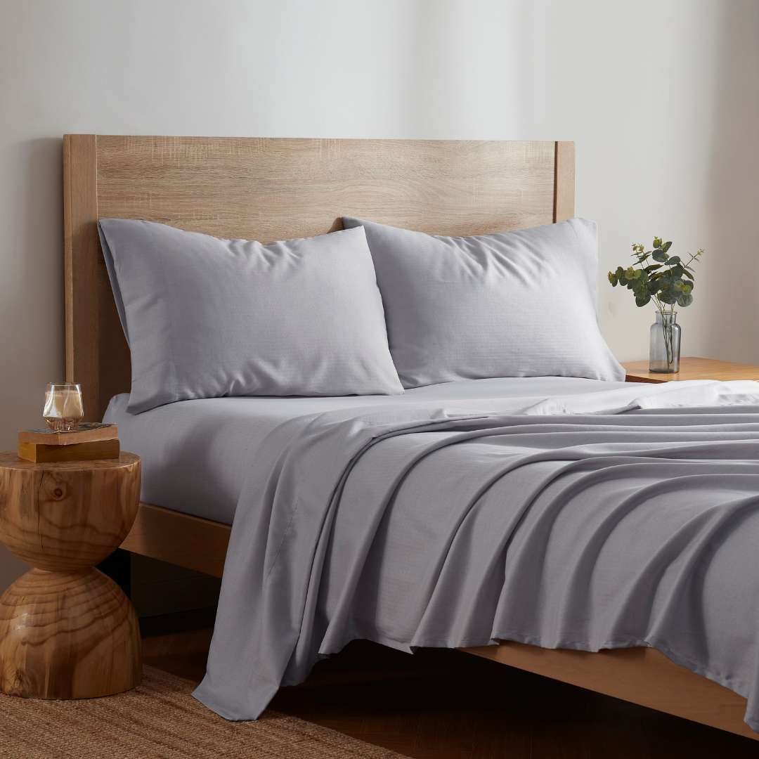 Kathy Ireland Herringbone Twill 4 Piece Cotton Rich Sheet Set - Quahog Bay Bedding