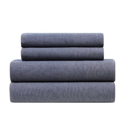 Kathy Ireland Herringbone Twill 4 Piece Cotton Rich Sheet Set - Quahog Bay Bedding