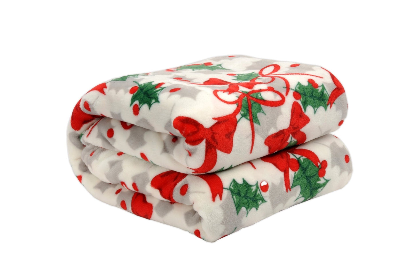 Kathy Ireland Holiday Print Plush Flannel Throw Blanket - Quahog Bay Bedding