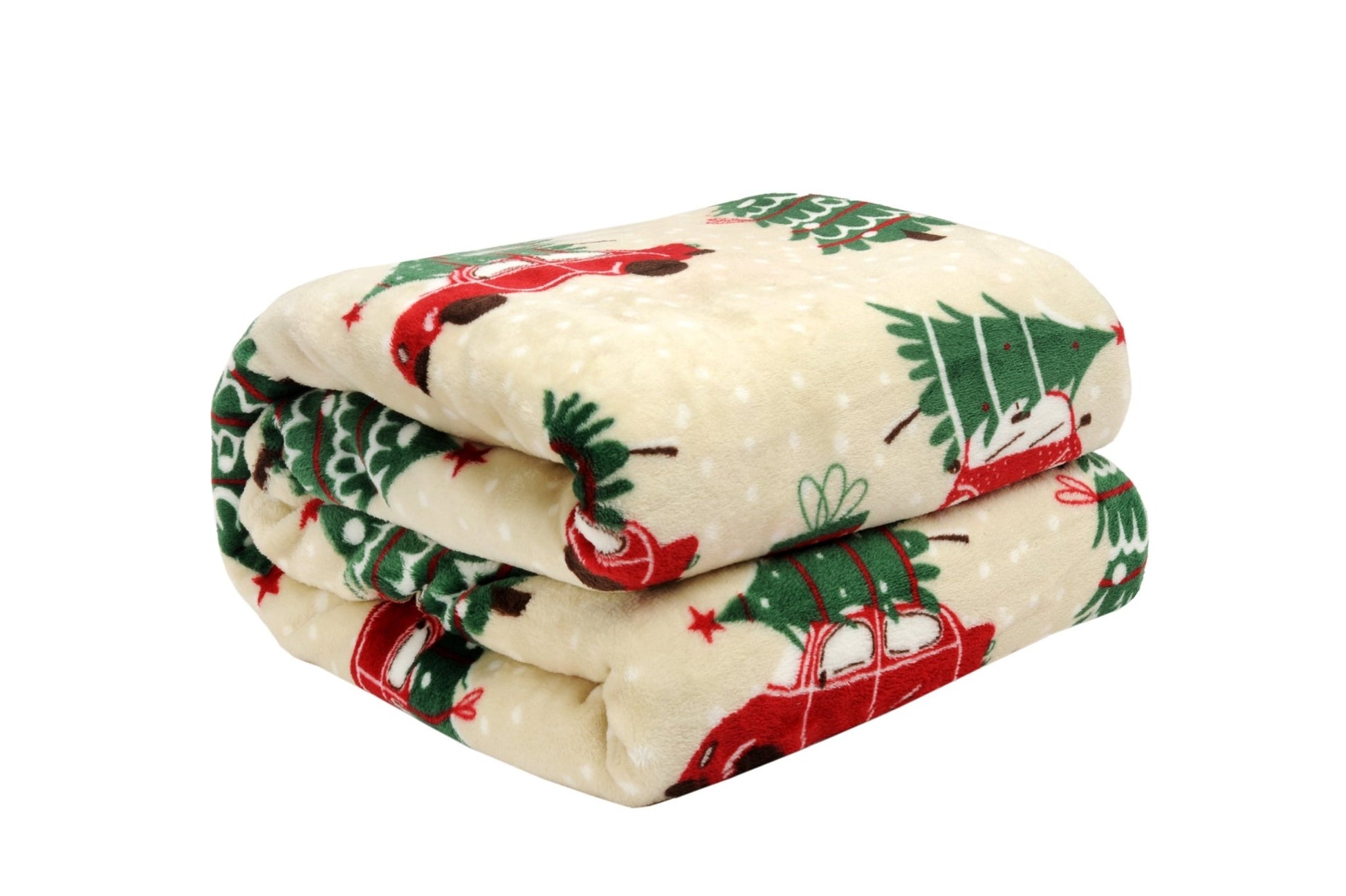 Kathy Ireland Holiday Print Plush Flannel Throw Blanket - Quahog Bay Bedding
