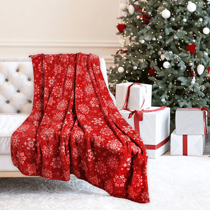 Kathy Ireland Holiday Print Plush Flannel Throw Blanket - Quahog Bay Bedding