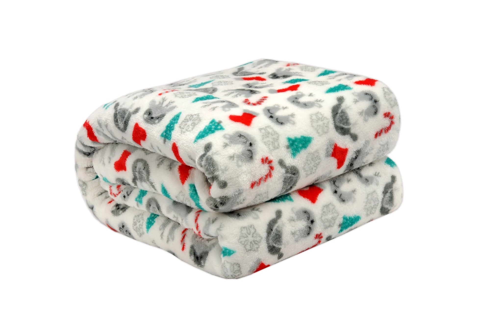 Kathy Ireland Holiday Print Plush Flannel Throw Blanket - Quahog Bay Bedding