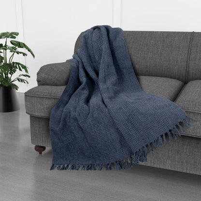 Kathy Ireland Oversized Chenille Fringed Basket Throw 50 X 70 - Quahog Bay Bedding