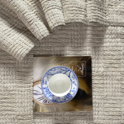 Kathy Ireland Oversized Chenille Fringed Basket Throw 50 X 70 - Quahog Bay Bedding