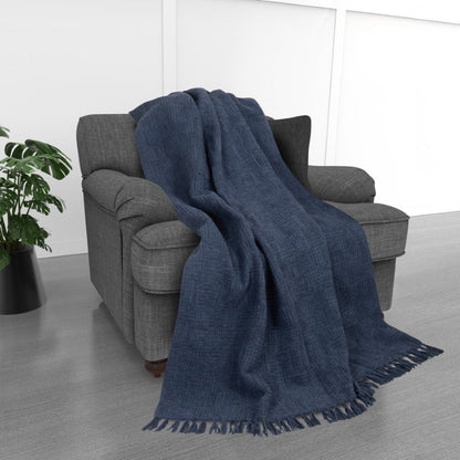 Kathy Ireland Oversized Chenille Fringed Basket Throw 50 X 70 - Quahog Bay Bedding